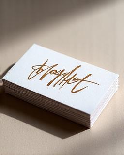 Custom business cards featuring calligraphy design in Cape Town